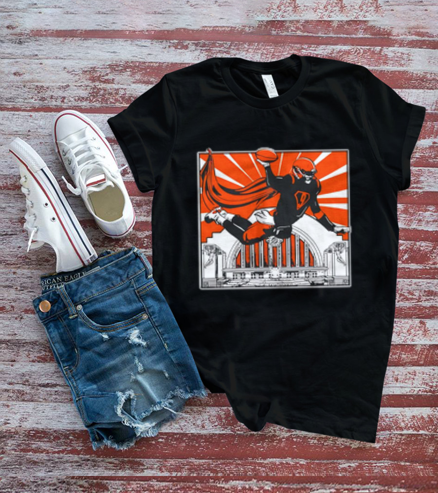 Cincinnati Bengals Superhero Joe Burrow Union Terminal Fan T-Shirt