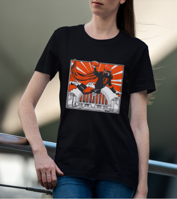 Cincinnati Bengals Superhero Joe Burrow Union Terminal Fan T-Shirt