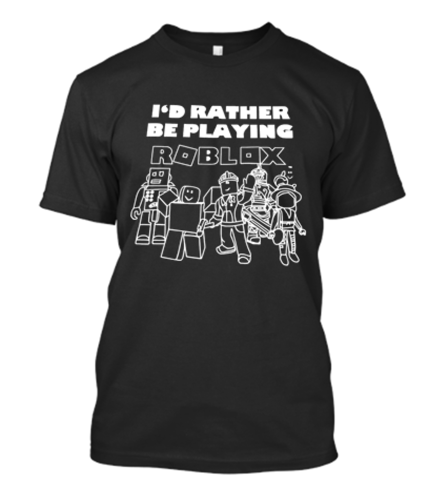 I’d Rather Be Playing Roblox Characters Fun Gaming Adventure T-Shirt