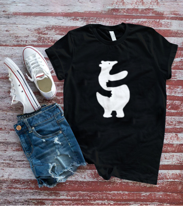 Polar Bear Hug Embrace Silhouette Funny T-Shirt