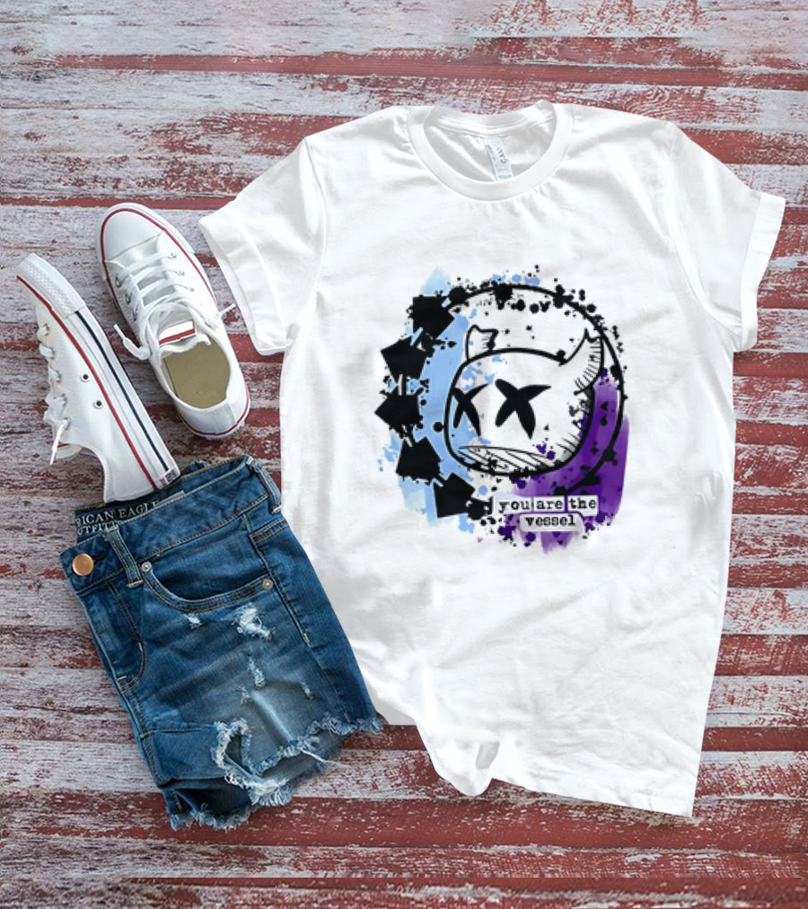 You Are The Vessel Hollow Knight Style Cute Ghost With Splattered Paint Background T-Shirt