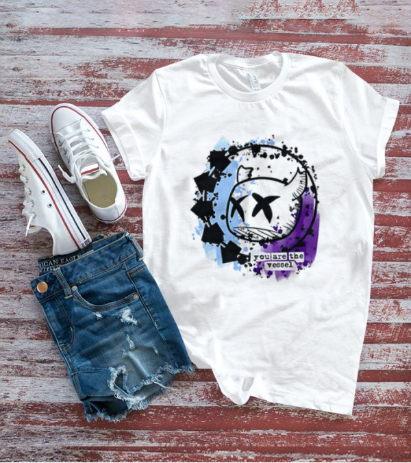 You Are The Vessel Hollow Knight Style Cute Ghost With Splattered Paint Background T-Shirt