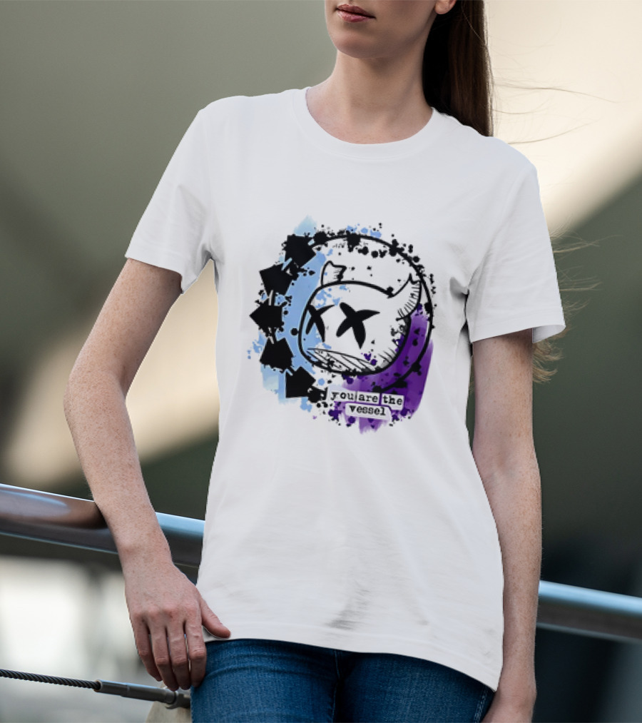 You Are The Vessel Hollow Knight Style Cute Ghost With Splattered Paint Background T-Shirt