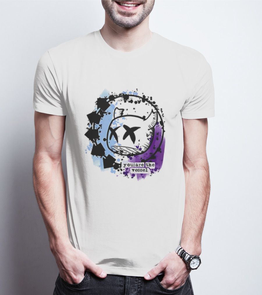 You Are The Vessel Hollow Knight Style Cute Ghost With Splattered Paint Background T-Shirt