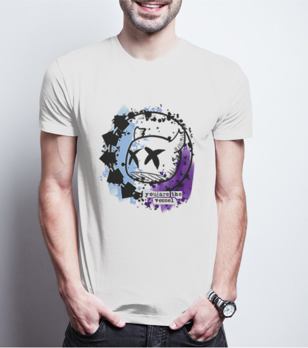 You Are The Vessel Hollow Knight Style Cute Ghost With Splattered Paint Background T-Shirt