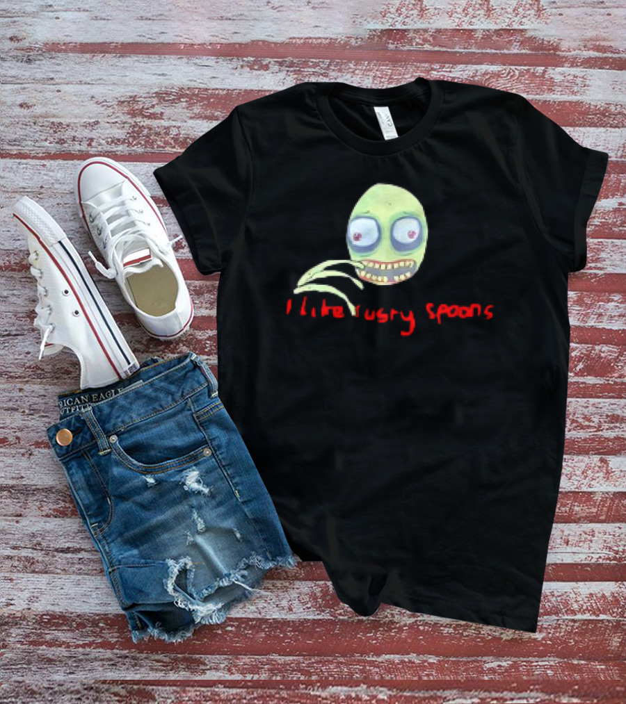 Salad Fingers I Like Rusty Spoons Green Character Face T-Shirt
