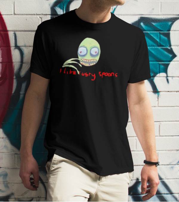 Salad Fingers I Like Rusty Spoons Green Character Face T-Shirt