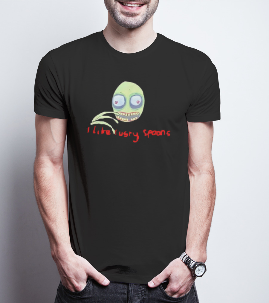 Salad Fingers I Like Rusty Spoons Green Character Face T-Shirt
