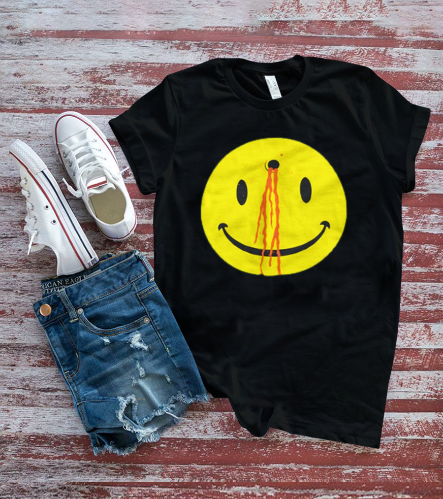 Wild Oats Shot Smiley Face Grunge T-Shirt