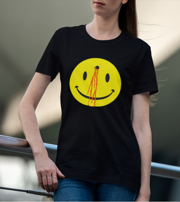 Wild Oats Shot Smiley Face Grunge T-Shirt