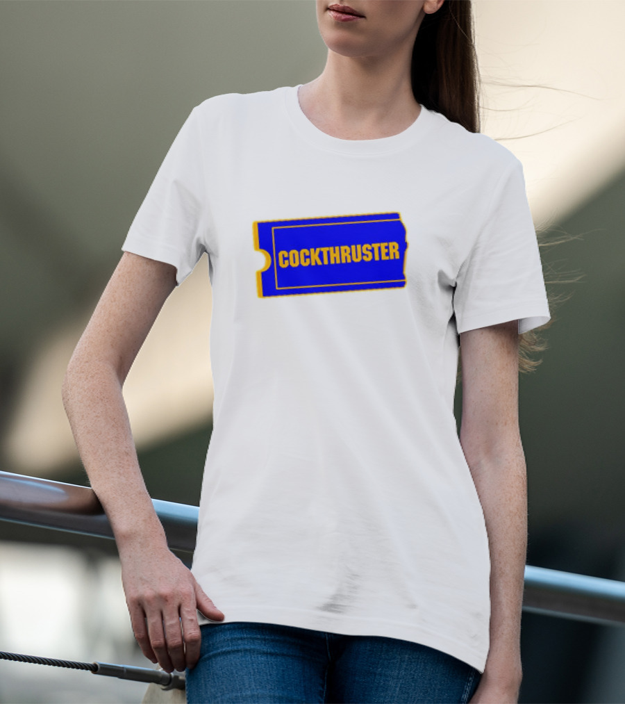COCKTHRUSTER Blue And Yellow Ticket T-Shirt