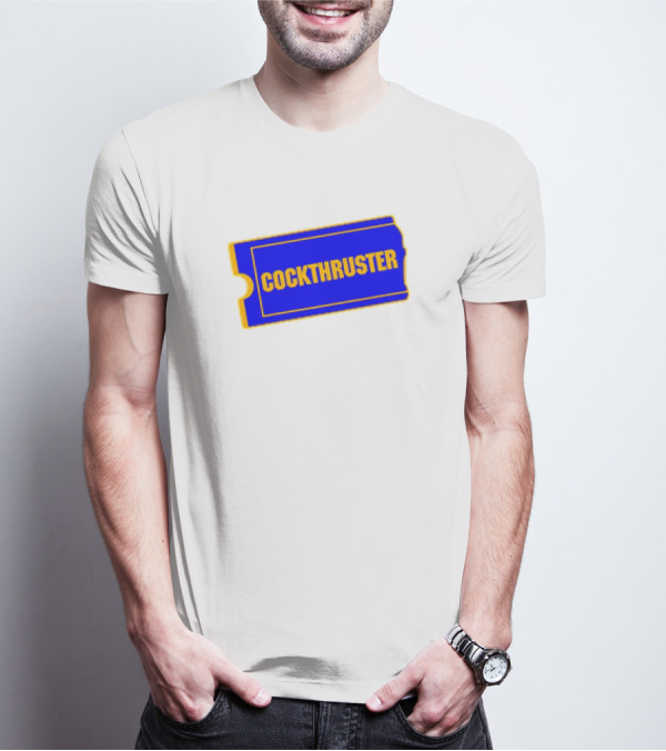 COCKTHRUSTER Blue And Yellow Ticket T-Shirt