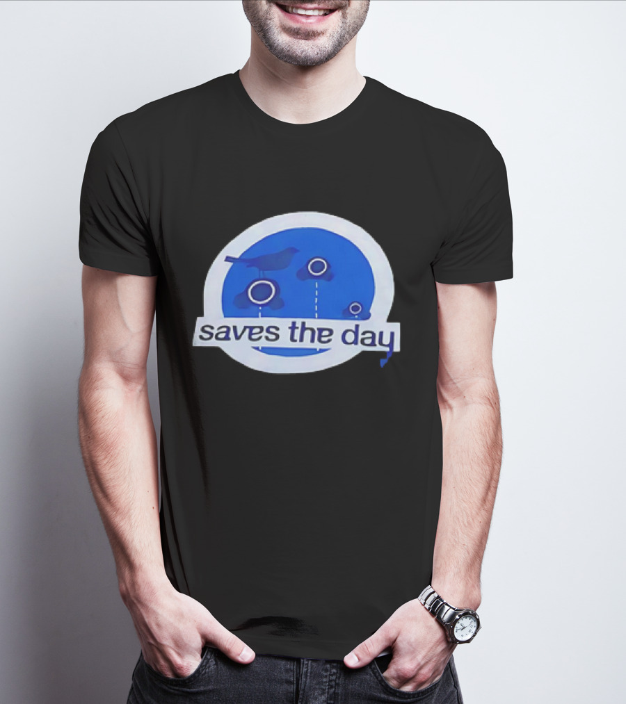 Saves The Day Bird Circular Icon Blue Background T-Shirt
