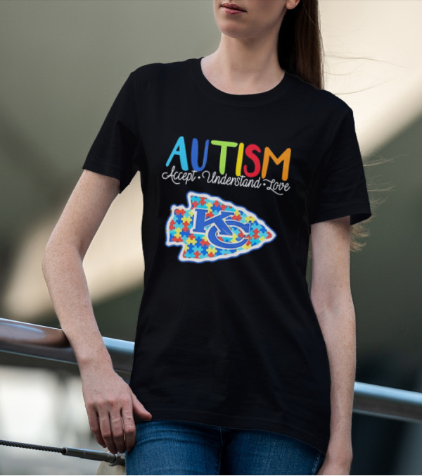 Kansas City Chiefs Autism Accept Understand Love Puzzle T-Shirt