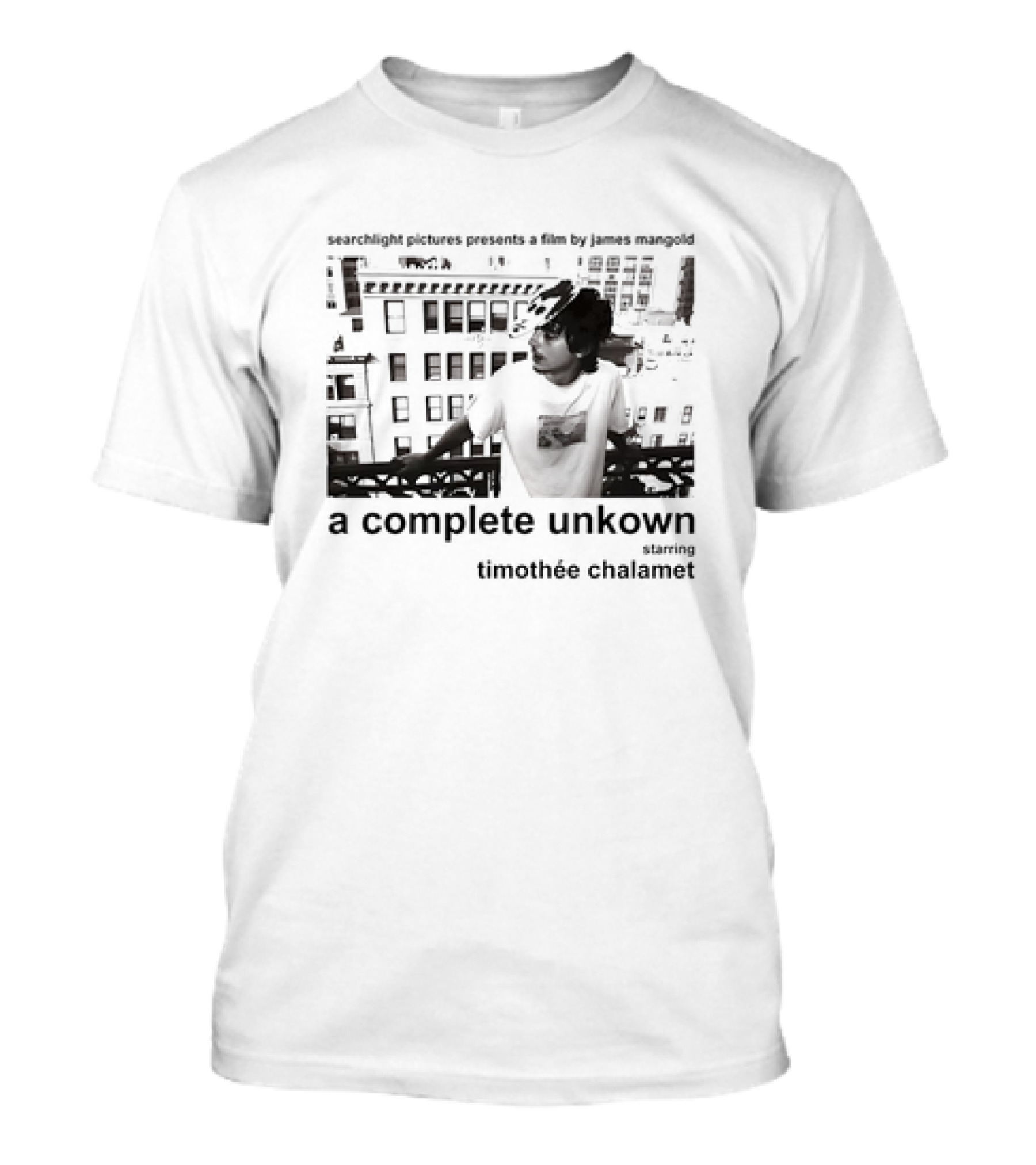 Searchlight Pictures Presents A Film By James Mangold A Complete Unknown Starring Timothée Chalamet T-Shirt