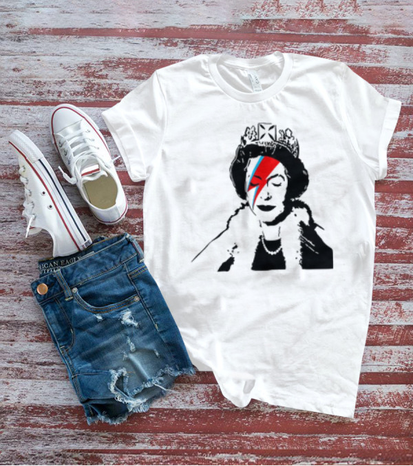 Queen Elizabeth Bowie Lightning Face Paint T-Shirt