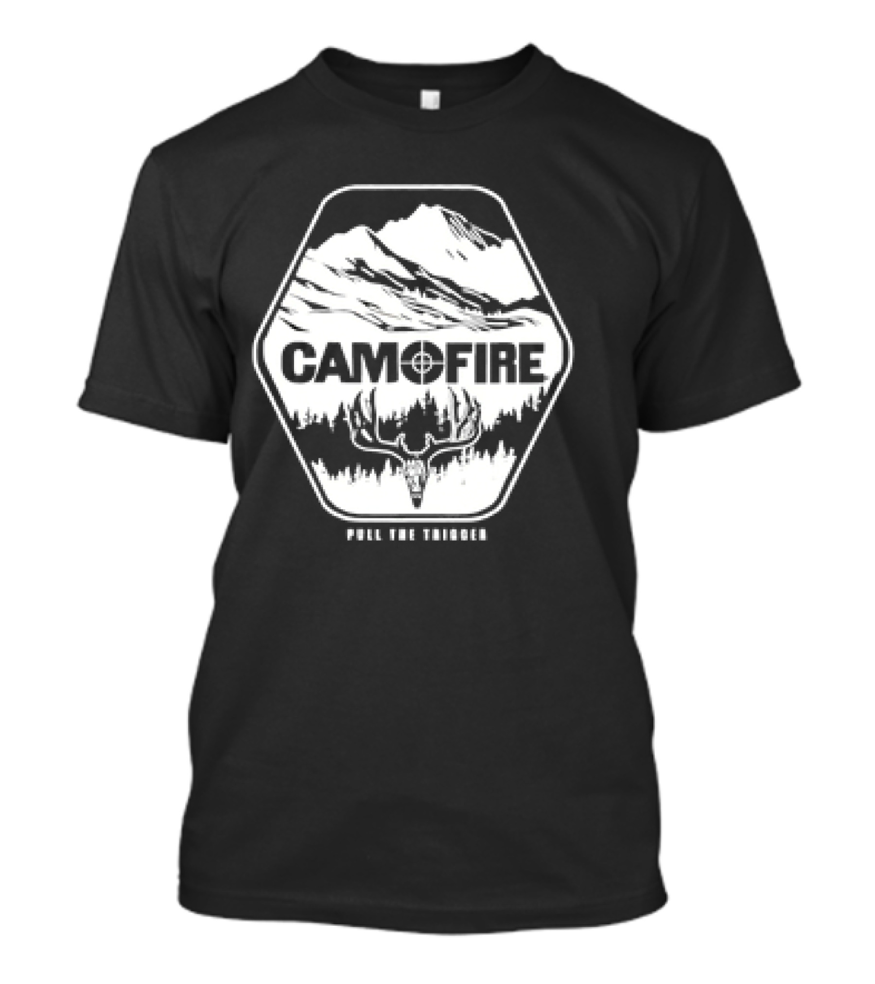 CAMOFIRE Pull The Trigger Mountains And Deer Antlers T-Shirt