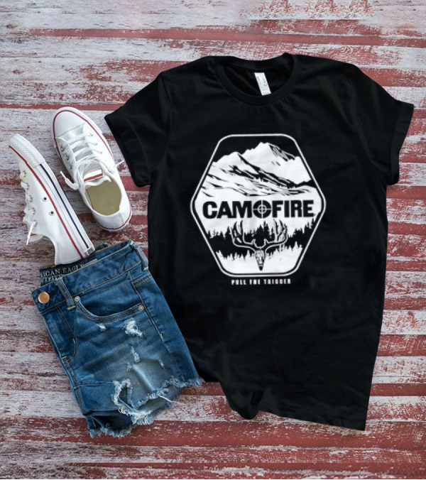 CAMOFIRE Pull The Trigger Mountains And Deer Antlers T-Shirt