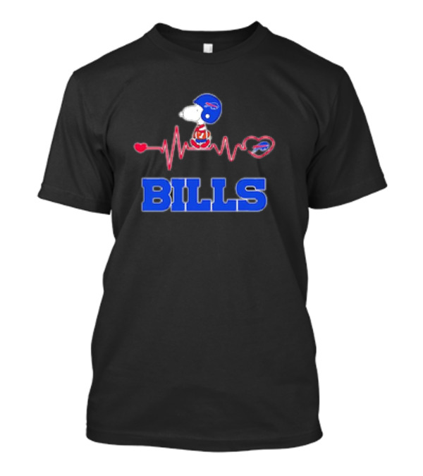 Heartbeats Snoopy Bills Football Helmet Heartbeat T-Shirt