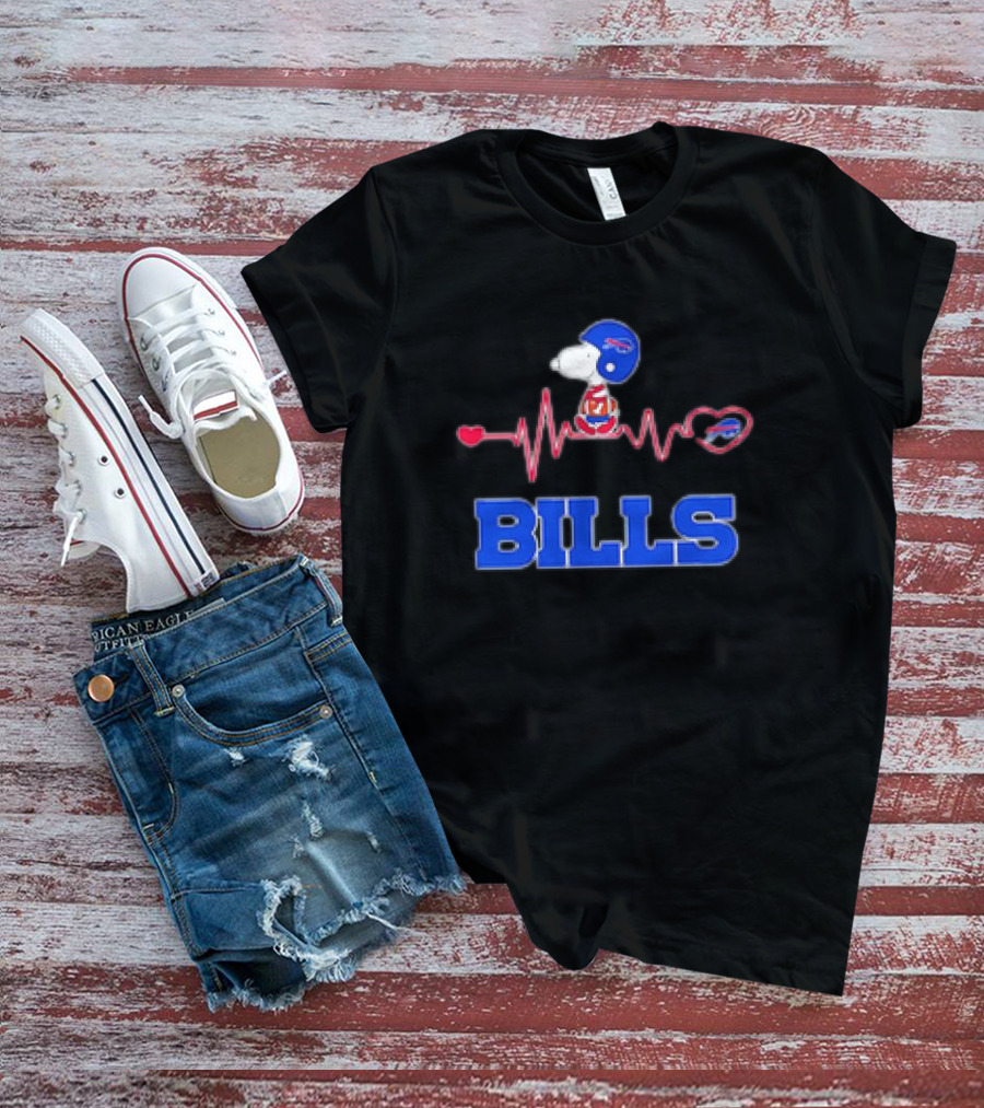Heartbeats Snoopy Bills Football Helmet Heartbeat T-Shirt
