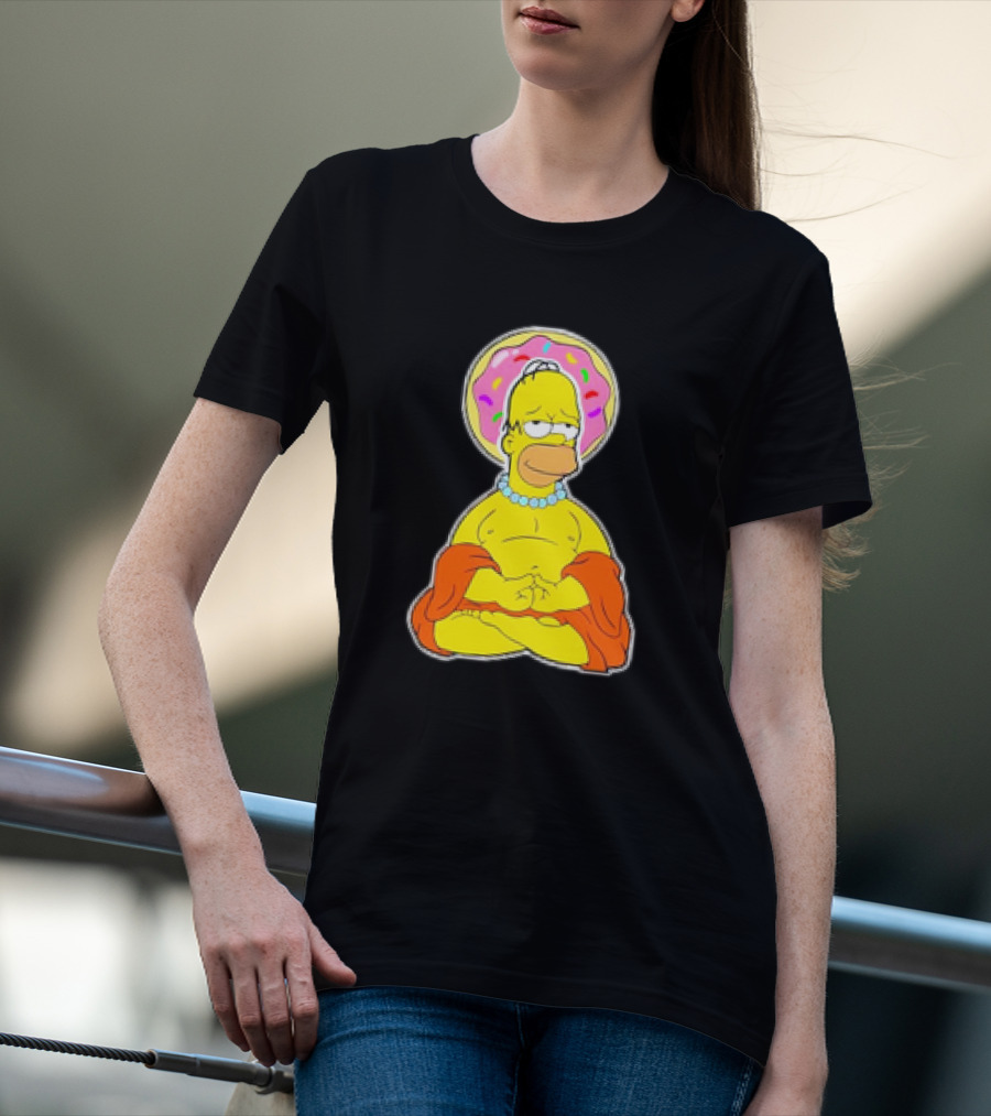 Homer Simpson Doughnut Enlightenment Buddha T-Shirt