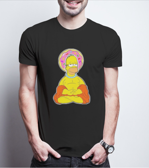 Homer Simpson Doughnut Enlightenment Buddha T-Shirt