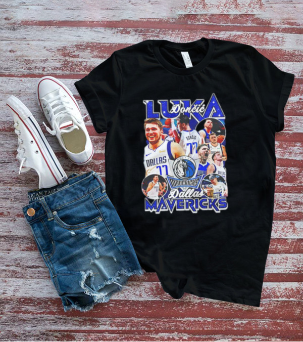 Luka Doncic Dallas Mavericks NBA Basketball Nostalgic 90s Retro Vibes T-Shirt