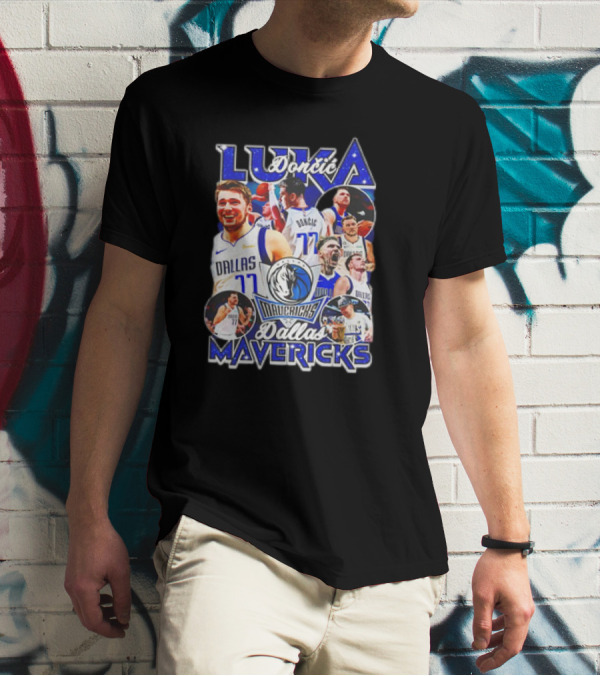Luka Doncic Dallas Mavericks NBA Basketball Nostalgic 90s Retro Vibes T-Shirt