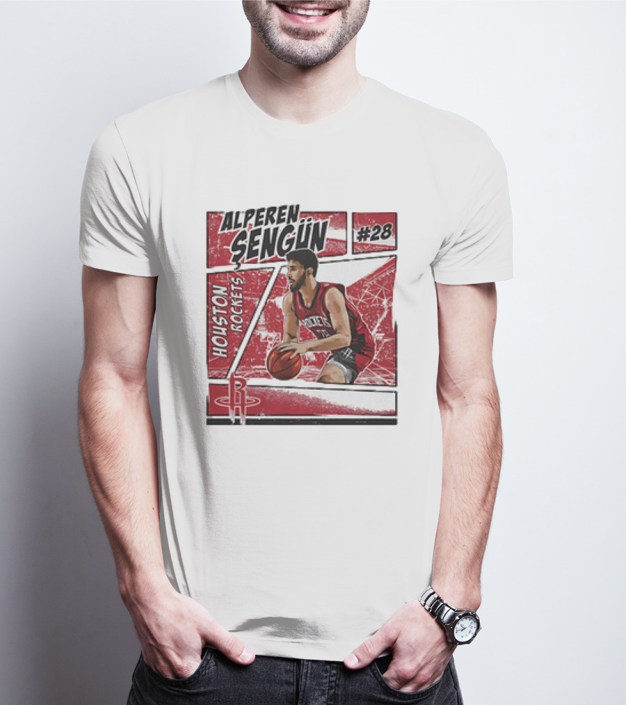 Alperen Sengun #28 Houston Rockets NBA Basketball Comic Vintage T-Shirt