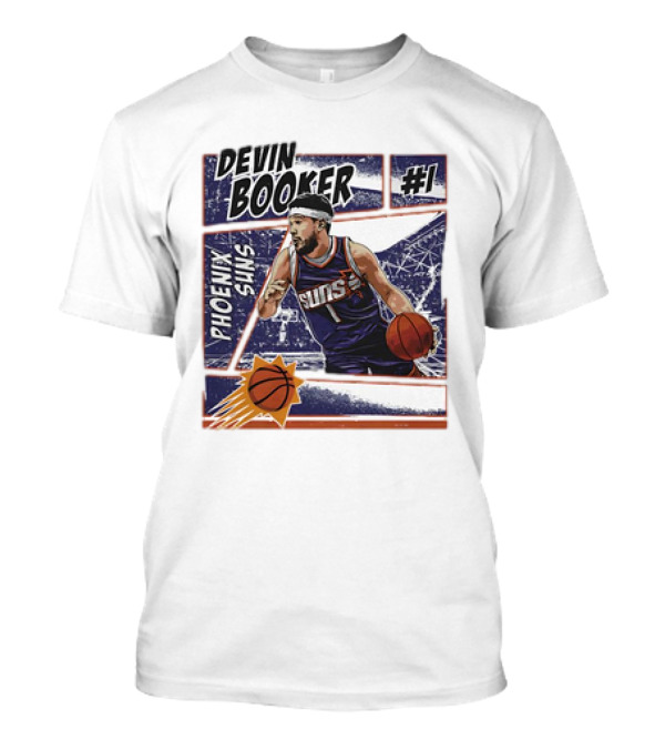 Devin Booker Phoenix Suns #1 Comic Vintage NBA Basketball T-Shirt