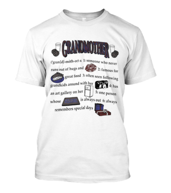 Grandmother Definition Vintage 1990’s Hugs Food Grandkids Art Family Special Days T-Shirt