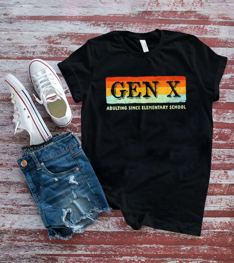 GEN X Adulting Since Elementary School Vintage T-Shirt