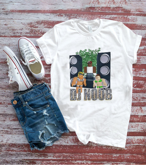 Roblox Video Game DJ Noob Party With Speakers And Characters T-Shirt
