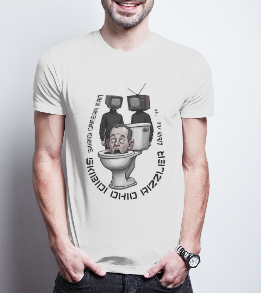 Skibidi Ohio Rizzler Skibidi Cameraman TV Head Toilet Man T-Shirt