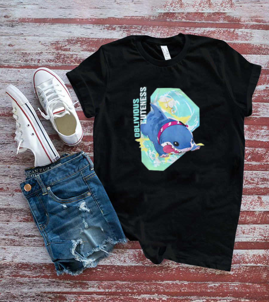 Oblivious Cuteness Shark Water Splash Adventure T-Shirt