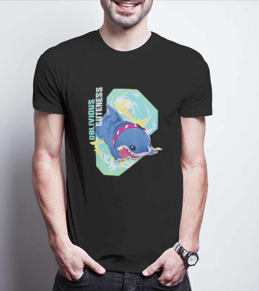 Oblivious Cuteness Shark Water Splash Adventure T-Shirt