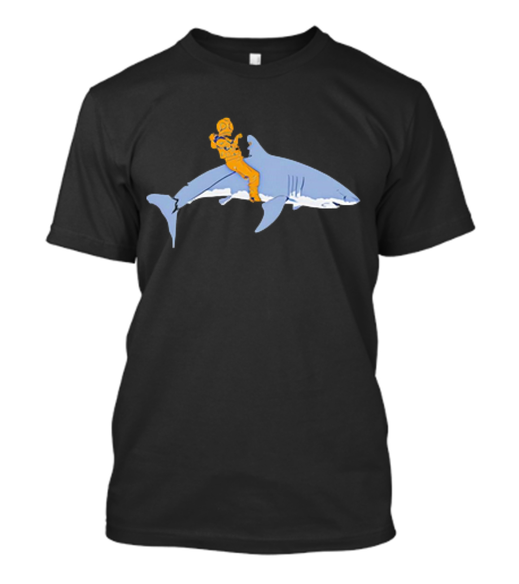 Diver Riding A Shark In T-Shirt