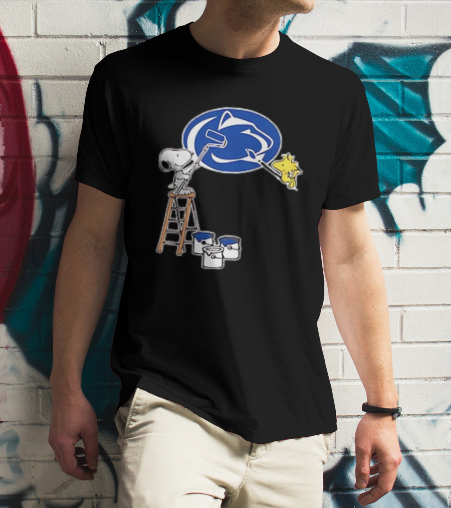 Snoopy And Woodstock Painting Penn State Nittany Lions T-Shirt