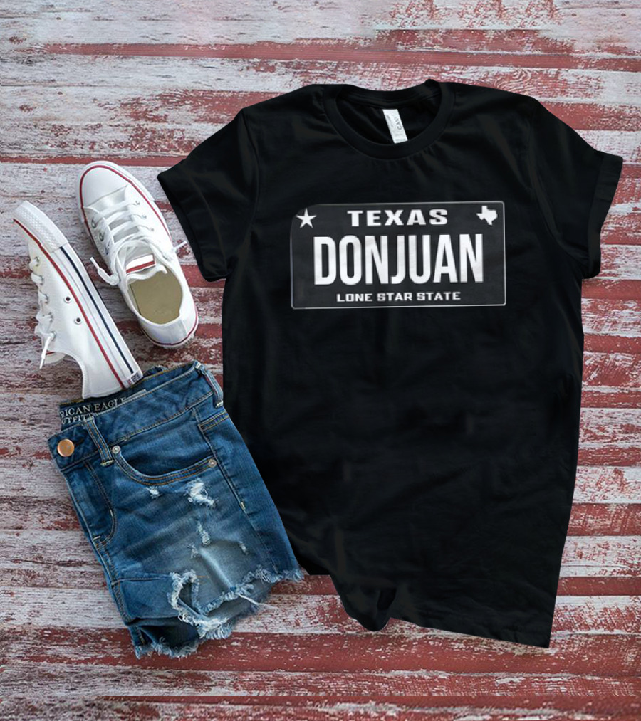 Texas Donjuan Lone Star State License Plate T-Shirt
