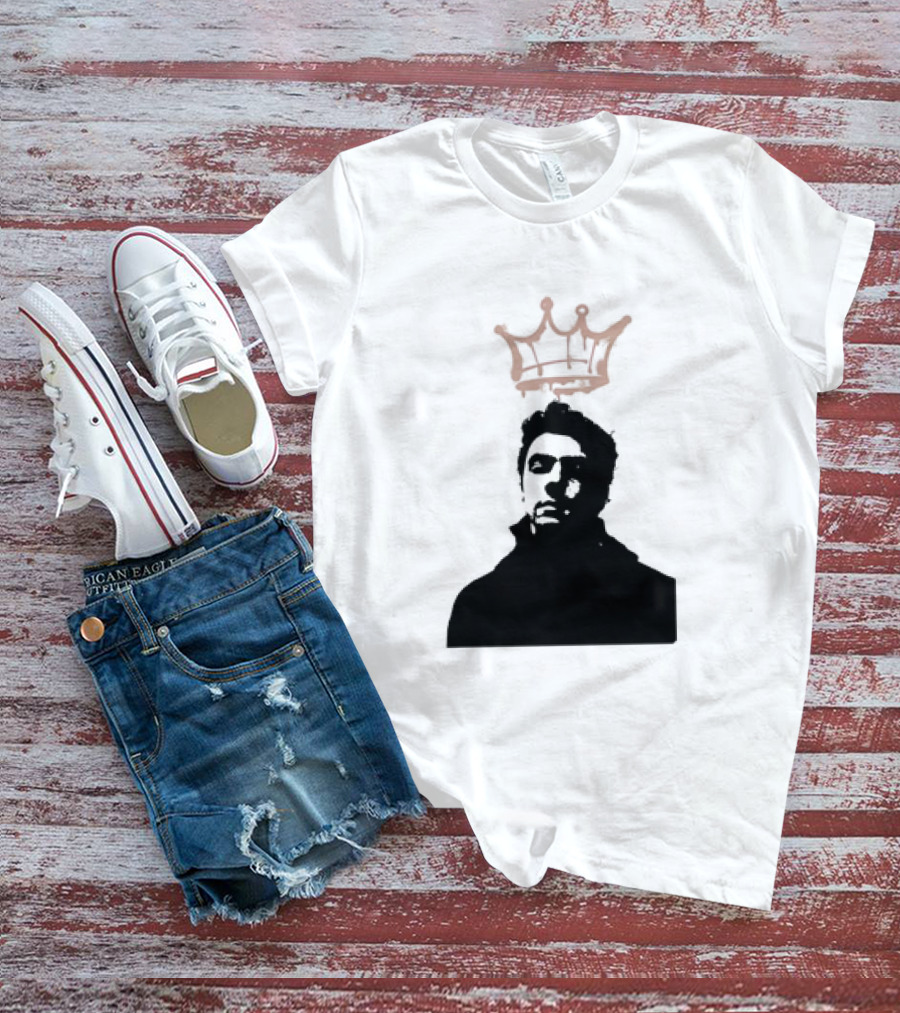 Mangione King Graffiti Crown Portrait Fitted Scoop T-Shirt