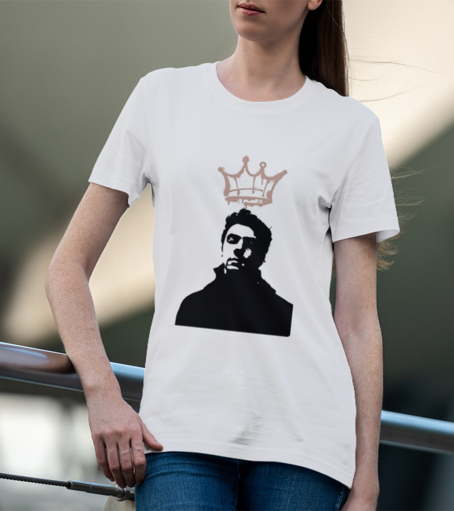 Mangione King Graffiti Crown Portrait Fitted Scoop T-Shirt
