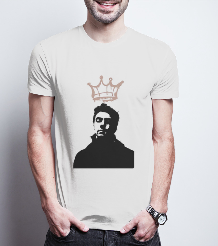 Mangione King Graffiti Crown Portrait Fitted Scoop T-Shirt