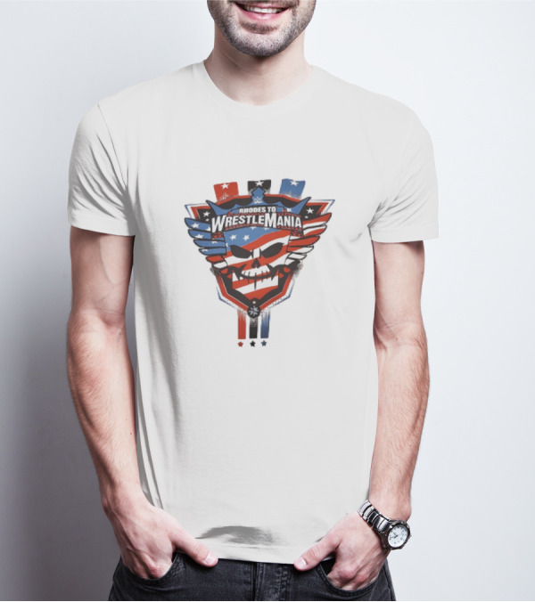 Rhodes To Wrestlemania Skull Wings Stars Stripes T-Shirt