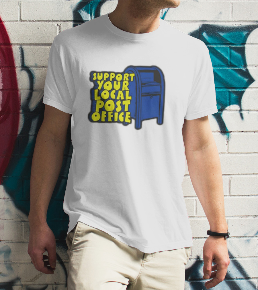 Support Your Local Post Office Blue Mailbox T-Shirt
