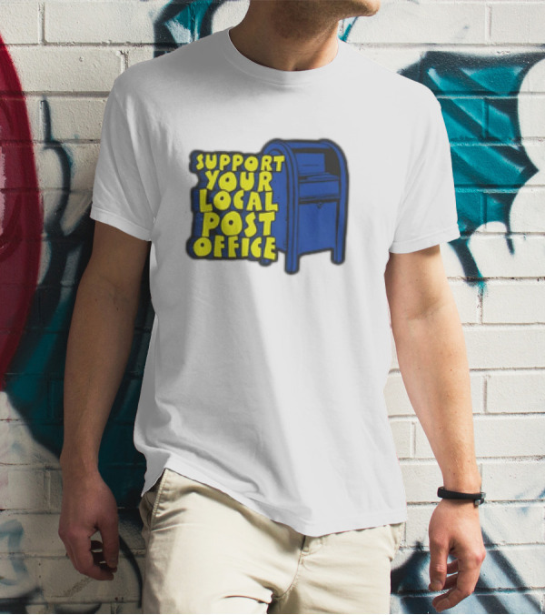 Support Your Local Post Office Blue Mailbox T-Shirt