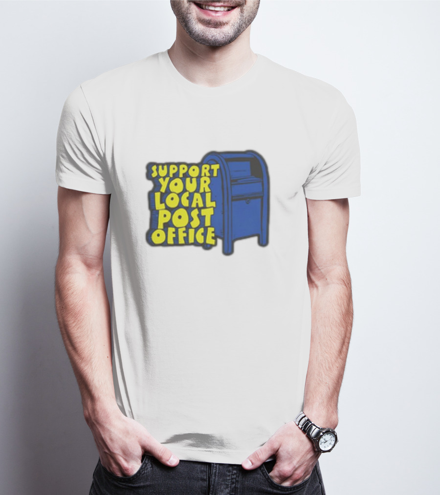 Support Your Local Post Office Blue Mailbox T-Shirt
