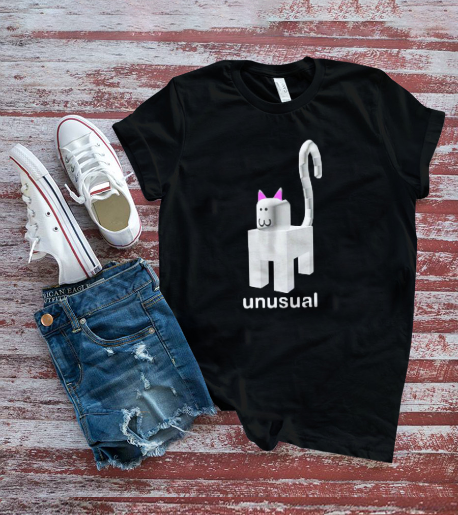 Unusual Meow V2 Blocky Cat T-Shirt