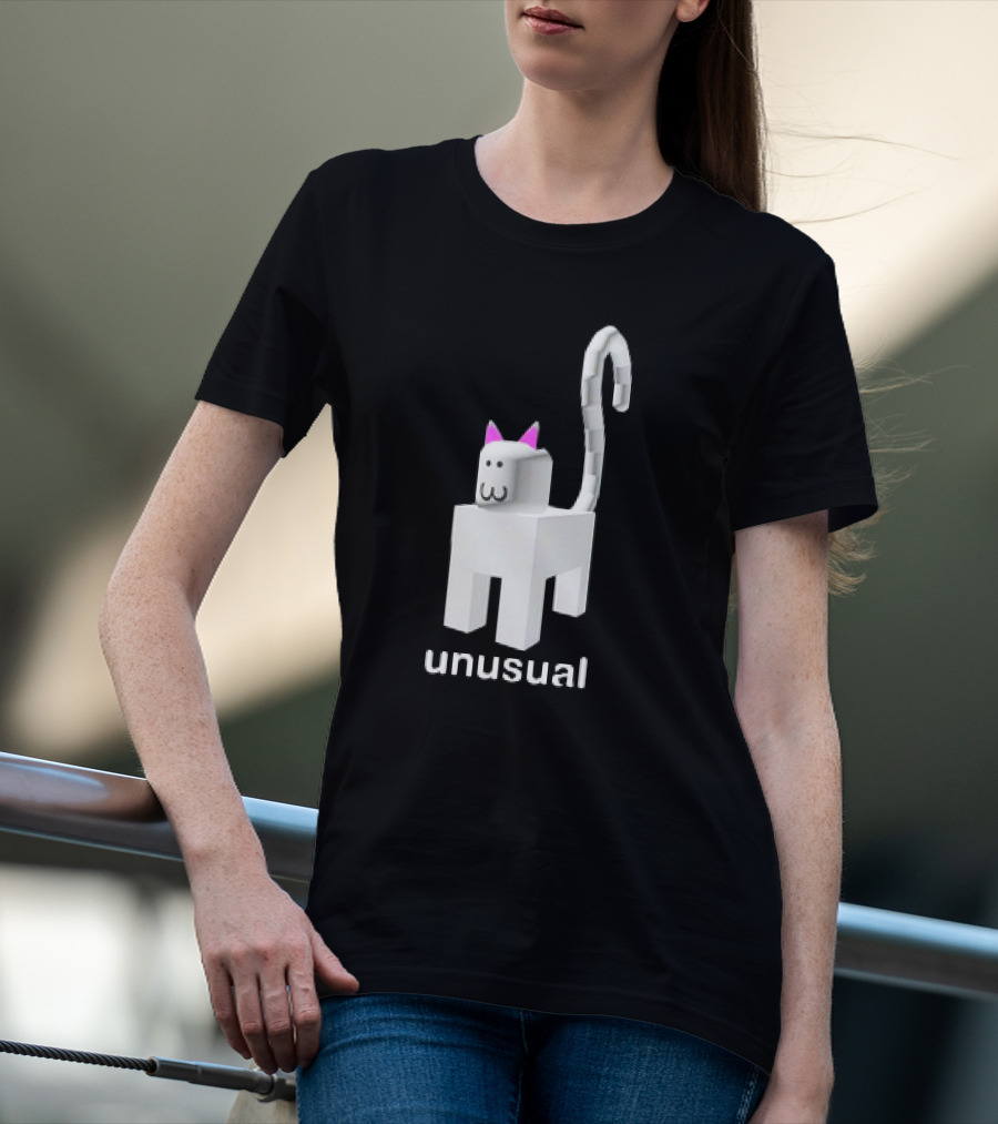 Unusual Meow V2 Blocky Cat T-Shirt
