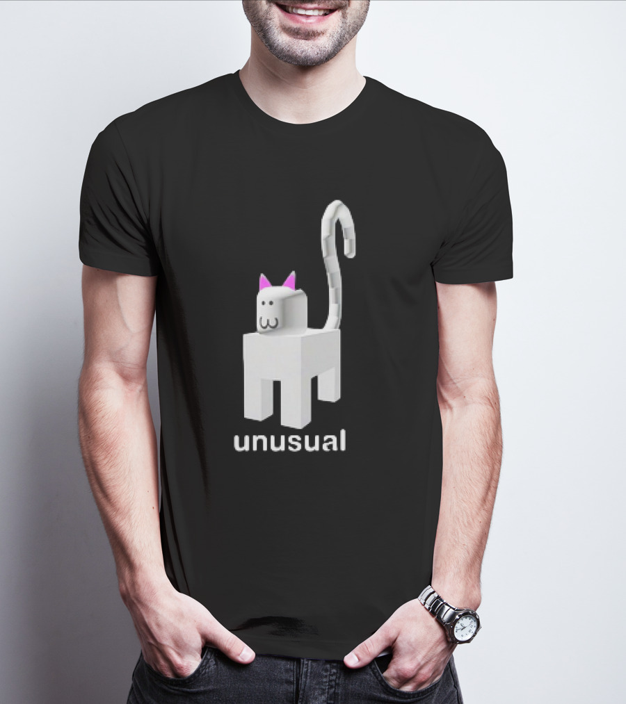 Unusual Meow V2 Blocky Cat T-Shirt