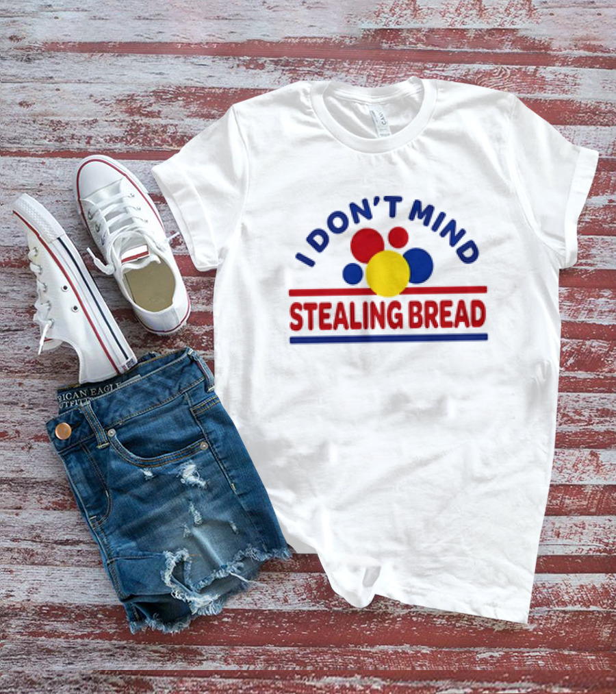 I Don’t Mind Stealing Bread Logo Parody With Primary Colored Circles T-Shirt